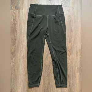 Gapfit Medium Brown/Olive Green leggings. 25” length.